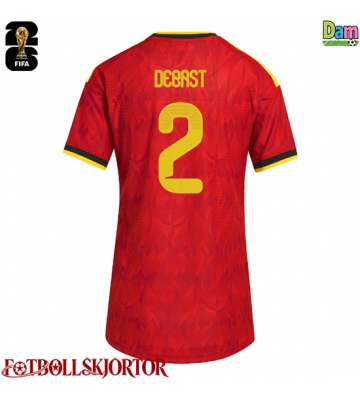 Belgien Zeno Debast #2 Hemmatröja Dam VM 2026 Kortärmad